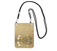 YUBVCF Starfish With Palm Trees Printing Small Phone Crossbody Shoulder Holsters Bag,Fits All Cell Phones,Use For Running,Walking,Biking