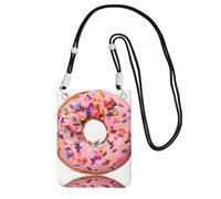 YUBVCF Strawberry Donut Printing Small Phone Crossbody Shoulder Holsters Bag,Fits All Cell Phones,Use For Running,Walking,Biking