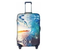 YUBVCF Sunset Sea Surfing Seascape Printing Large Luggage Cover,Suitcase Covers,Elastic Dustproof Protector for 18 to 32 Inch Luggage