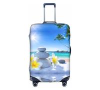 YUBVCF Tropical Flower and Zen Stone Printing Large Luggage Cover,Suitcase Covers,Elastic Dustproof Protector for 18 to 32 Inch Luggage