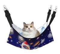 YUBVCF Universe Astronaut Rocket Galaxy Soft Pet Bed Fit Ferret,Kitten,Puppy,Small Dog,Adjustable Strap