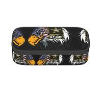 YUBVCF Us Army Cool American Flag Eagle Cute Pencil Case Organizer for Student Boys Girls,Large Capacity Multi-Slot Durable Pen Box