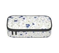 YUBVCF Wild Flowers and Daisies Cute Pencil Case Organizer for Student Boys Girls,Large Capacity Multi-Slot Durable Pen Box