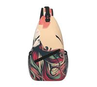 YUBVCF Woman With Long Colorful Hair Hanging Upside Down Printing Fashion Sling Bag For Men Chest Shoulder Backpack Crossbody Motocycle Daypack For Travel Hiking