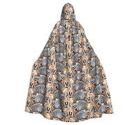 YUBVCF Zebra And Giraffe Printing Adult Halloween Hooded Cloak 57.8 Inches, Large Hood Parties Cloak,Masquerade Themed Carnivals