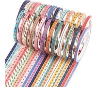 YUBX 24 Rolls Washi Tape Set,Foil Gold Skinny Decorative Masking Tape,3MM Wide Scrapbook Tape for DIY Craft Art Projects Bullet Journal Gift Wrapping (Skinny 24)