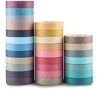 YUBX 28 Rolls Washi Tape Pastel 9mm Wide Masking Decorative Tape for DIY Crafts, Bullet Journals, Planners, Scrapbooking, Wrapping (Nature Color 28)