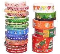 YUBX Christmas Washi Tape Set 22 Rolls Cartoon Embellishment Basic Gold Foil Decorative Masking Tapes for Arts, DIY Crafts, Journals, Planners, Scrapbook, Wrapping