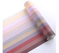 YUBX Flaco Washi Tape Set 12 Roll Decorative Washi Glitter Adhesive Tape 15 mm Wide (Red Large)