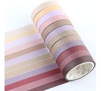 YUBX Flaco Washi Tape Set 12 Roll Decorative Washi Glitter Adhesive Tape 15 mm Wide (Red Small)