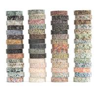 YUBX Flowers Washi Tape Set 60 Rolls Leaves Patterns Decorative Skinny Fall Masking Tapes for Arts, DIY Crafts, Journals, Planners, Scrapbook, Wrapping (Autumn)