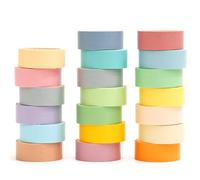 YUBX Pastel Washi Tape Set 20 Rolls Rainbow Writable Decorative Masking Tapes for Arts, DIY Crafts, Journals, Planners, Scrapbook, Wrapping