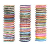 YUBX Skinny Washi Tape Pack 120 Rolls Basic Patterns Decorative Slim Geometric Elegance Masking Tapes for Arts, DIY Crafts, Journals, Planners, Scrapbook, Wrapping