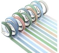 YUBX Skinny Washi Tape Set of 12 Rolls of Adhesive Decorative Washi Glitter Adhesive 8 mm Wide (Green Small)