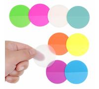 YUBX Transparent Sticky Notes Set, Round Clear Sticky Tabs, Waterproof Re-Writable Memo Pads, Pastel Macaron Annotation Markers for Books, Journaling, Planner, Document Notes, School & Office Supplies