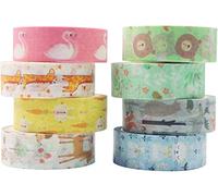 YUBX Washi Tape Decorative Paper Masking Tape for Scrapbooking, Crafts (Small Animals)