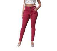 YUCACIILA Womens High Waisted Colombian Skinny Stretch Jeans Butt Lifting Slim Fit Denim Pants, 8233 Redpurple, S