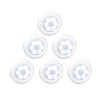 yucanucax 6pack Wireless Motion Sensor LED Cabinet Light Stick-Anywhere Nightlight for Stairs Hallway,Closet,Kitchen, Bedroom Cool Light- White Shell