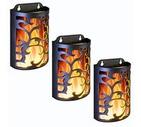 yucanucax Decorative Lanterns with Timer, Candle Light Flameless Candles Indoor/Outdoor Wall Sconces,Flickering Flames Wall Light for Hallway, Bathroom,Use 3AA Battery(NOT Included),3 Pack…