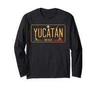 Yucatan Mexico License Plate Maya Yucateco Mexicano Azteca Long Sleeve T-Shirt