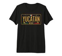 Yucatan Mexico License Plate Maya Yucateco Mexicano Azteca Premium T-Shirt
