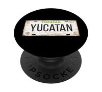 Yucatán México License Plate Mexican Travel Vacation Beach PopSockets Adhesive PopGrip