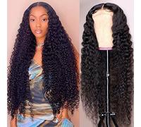 yuccy 250% Density Deep Wave Lace Front Human Hair Wig 13x4 Deep Curly Lace Front Human Hair Wigs for Black Women Brazilian Wig No P