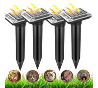 YUCEN 4PCS Mole Repellent for Lawns, Ultrasonic Mole Repellent Solar Powered, IP66 Waterproof for Animal Scare device for Lawn Garden & Yard Home Get Rid of Moles Voles Gophers Rats Rodents