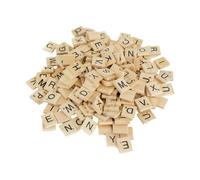 Yucenora 200 PCS Wooden Letters Scrabble Tiles, Unfinished Wood Letter Squares DIY Craft Supplies Decoration, Board Games(Letter)