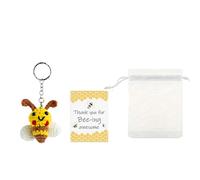 yuchdzexu Bee Charm - Thank You Card Crochet Keychains Set | Decorative Cute Ornament, Festive Keyrings for Graduation Retirement Birthday