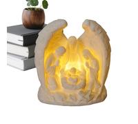 yuchdzexu Christmas Nativity Scene Candles,Holy Family Tabletop Scenes Indoor Nativity Angel, 3D LED Religious Home Decor,Christian Christmas Decor