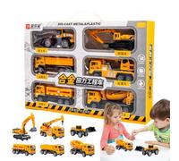 yuchdzexu Die Cast Construction Toys,Construction Vehicle Toy | 6X Toys Heavy Duty, Excavator Alloy Pull Back Crane For Ages 4-6