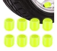 yuchdzexu Glow In The Dark Tire Valve Caps,8 Piece 0.8cm Universal Car Decor,Fluorescent Wheel Valve Stem Caps | for Safe Night Driving, Car SUVs Trucks Bicycles Sedans