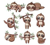 yuchdzexu Iron on Patches - Sew on Applique Patches - Cute Sloth Shape Crafts Accessories Sheets for Women Jackets Shirt Hat Dress Clothing Jeans Backpack Girls Tote Bags