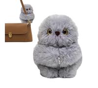 yuchdzexu Shy Owl Plush Robot Keychain,Cute Small Electric Stuffed Owl Robot,Plush Animal Figure,for Living Room Bedroom Shelf Table Study