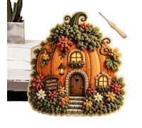 yuchdzexu Whimsical Village 3D Fabric Art Kit,Floral Mushroom Cottage
