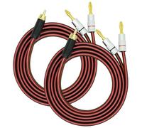 Yuchenfeng 2Pack RCA to Banana Plug Speaker Cable 14AWG 4N OFC Gold-Plated - Double Shielded Audio Cable for Amplifier, Subwoofer, Home Theater 5FT