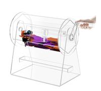 YUCHENGTECH Acrylic Raffle Drum Raffle Ticket Spinner Holds 2000 Tickets with Handle and 2 Keys Clear Raffle Ticket Spinning Cage Raffle Ticket Box for Lottery Games Raffle Balls Bingo
