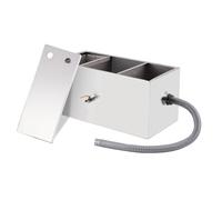 YUCHENGTECH Commercial Grease Trap 54L Stainless Steel Grease Trap Water Oil Filter Separator with 2 Top Inlets and Cleaning Brush for Home Restaurant Canteen Kitchen Sink with Baffles 60x30x30cm