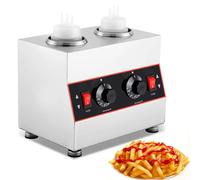 YUCHENGTECH Electric Sauce Warmer Commercial Sauce Bottle Warmer 30~85°C Temperature Adjustable Chocolate Sauce Warmer with 2 * 650ml Sauce Bottles for Keeping Chocolate Cheese Ketchup and Fudge Warm