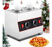YUCHENGTECH Electric Sauce Warmer Commercial Sauce Warmer 30~85°C Temperature Adjustable Sauce Bottle Warmer with 2 * 650ml Sauce Bottles for Keeping Chocolate Cheese Ketchup and Fudge Warm