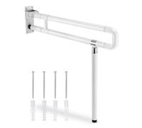 YUCHENGTECH Foldable Toilet Grab Bar 29.5 INCH Flip Up Grab Bar Handicap Grab Bars Folding Toilet Safety Rails for Bathroom with Leg Anti-Slip for Elderly Disabled Pregnant
