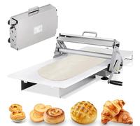 YUCHENGTECH Manual Dough Rolling Machine 39 cm Stainless Steel Dough Rolling Machine for Homemade Fudge Pizza Dough with Rolling Board and Adjustable Thickness from 2.5 to 25 mm