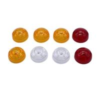 YUCHENSHLP 8Pcs ABS Side Tail Indicator Light Lamp Lens Round LED Clearence Light Lamp Lens Kit Fit for Land Rover Series 3 All Models Defender all models up to 1995