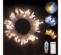 YUCHOI USB Powered LED Christmas Lights, Color Changing Warm to Multi String Fairy Lights On Clear Cable with Remote Control, for Indoor/Outdoor Xmas Tree Deco Party (200LEDs-20M)