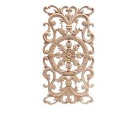 YUCHUANGYE Carved Wood Wood Figurines Wood Mouldings Wood Decal Carved Decor Modern Leaves Oval Flower Rubber Wood Furniture Doors Walls Corner Home Decorative Mouldings(C88-2)
