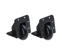 YUCHUANGYE Castor Wheels 2pcs Heavy Duty Metal Recessed Corner Caster 3in Built-in Invisible Wheels Directional Black Flight Case Toolbox Chest Luggage Casters Wheels