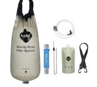 Yuclet Gravity Water Filtration System w/ 2 Gal Water Bag & 0.1 Micron Water Filter Straw, Gravity-Fed Water Purifier Survival Gear for Camping, Travel, Backpacking, Hiking & Emergency Preparedness