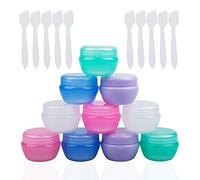 YuCool 10Pcs Sample Container, 20ml Empty Plastic Cosmetic Container Travel Pot Jars for Eye Shadow Nails Powder Jewelry Cosmetic Lip Balm Lip Gloss Cream Lotion