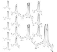 YuCool 15 Pcs Clear Plastic Easels, Acrylic Easel Stands 4Inch/5 Inch/ 6 Inch/ 7 Inch/ 8 Inch Acrylic Display Easel,Stable Plates Stand,Place Card Holder Display Easels,Plastic Easels